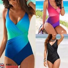 Women Ladies Padded Monokini Tummy Control Costume Swimming Swimwear Swimsuit