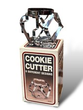 COOKIE CUTTER Metal Pastry Cutter 6 Sided 1980s Cookery  Boxed Vintage UNUSED