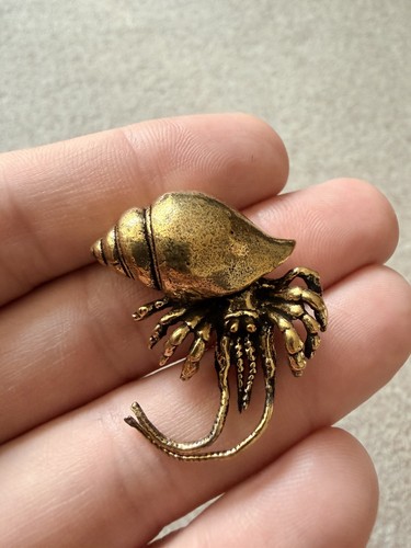 Solid brass hermit crab - brass,