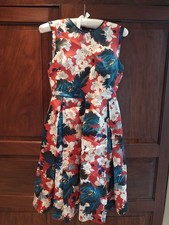 Stunning Pure Silk Erdem Hadley Floral Pleated Designer Dress Size 8 GB Made.