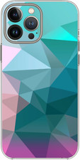 Prism Abstract Green Teal Pink Shards Case Cover Silicone / Shockproof / MagSafe
