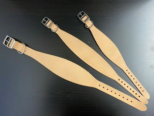 Natural veg tan leather dog - tan,