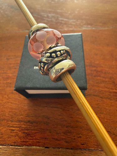 Trollbeads pink glass bead - trollbeads,