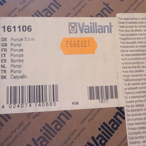 Vaillant 161106 pump - vaillant,