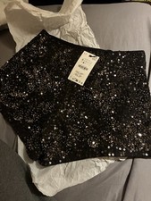 ZARA Black Sequin Mini Skirt
