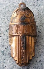 VINTAGE ARMSTRONG BICYCLE BRASS HEAD TUBE BADGE MADE IN BIRMINGHAM