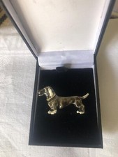 Hollywood Dachshund Metall Brooch  With Box , Dog  , Collectors  Vintage