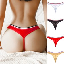 1,4Pack Women G String Thong Low Waist Sport Style Knickers Panties Underwear