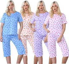 Ladies Capri Pyjama Set Floral