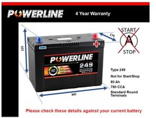 Battery fits MITSUBISHI PAJERO/SHOGUN 249 780A 80Ah 4Yr Warranty Quality