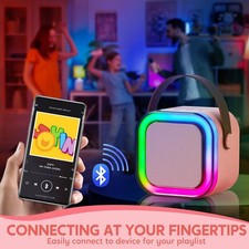 Portable Bluetooth Karaoke System with Colorful Lights and Voice Effects