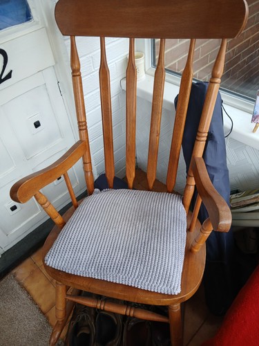 Brown wooden rocking chair - ,