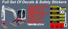 Takeuchi TB125 Mini Digger Full Sticker Kit Decal Kit. Safety Kit Included