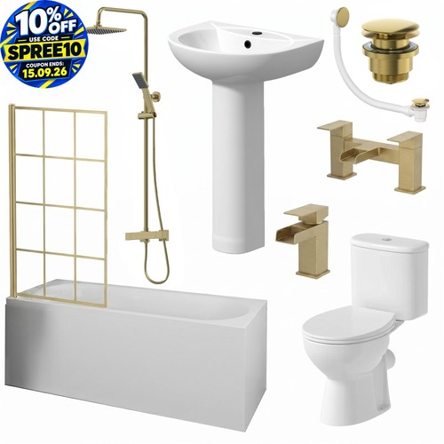 Complete bathroom suite brass - suite,