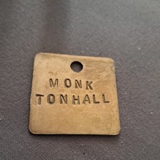  VINTAGE ,MONKTONHALL   COLLIERY BRASS PIT CHECK TOKEN