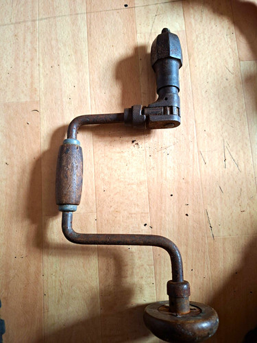 Vintage metal hand brace drill