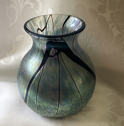 Studio iridised glass vase - iridised,
