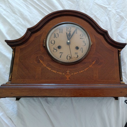 Wooden mantle clock - wooden, analogue