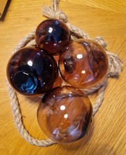 Glass fishing bundle of four lavender floats