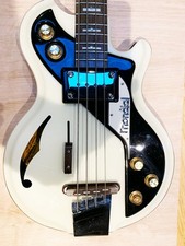 Italia Guitars Mondial Classic Bass Used Agathis Body White w/Soft Case.