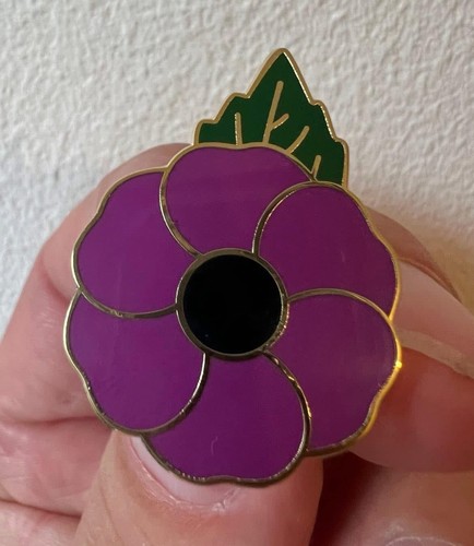 Purple poppy lapel - purple,