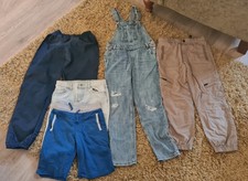 Boys Bundle 9-10 M&S Dungerees Next Trousers Shorts & Waterproof Trousers