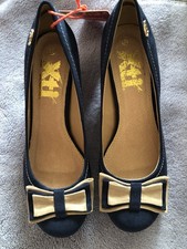 Ladies Low Heel Suede Navy