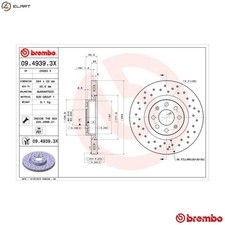 2x BRAKE DISC 09.4939.3X FOR