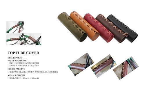 Leather top tube cover - leather,
