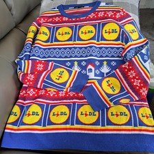 Lidl Christmas Jumper Retro Fair Isle Logo Knit Esmara Size xl 46-48"
