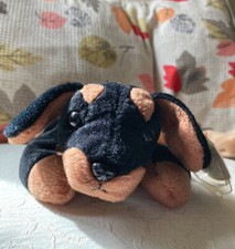 TY BEANIE BABY Retired Indonesia P.E. pellets Doby the Doberman Dog with Tag