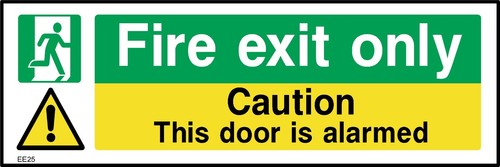 Fire exit only caution this - fire,