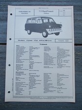 Ford Transit 9-seater bus station wagon brochure VDA type sheet 11 215 12/68