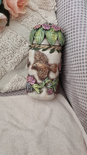 Vintage jar birds floral - ,