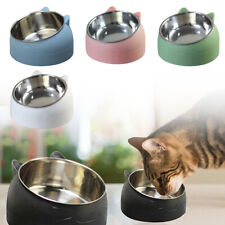 200ML Pet Feeder Bowl Dog Cat Food Dispenser 15° Tilted Raised Stainless Steel 