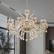 10 Arms Chandelier Cognac