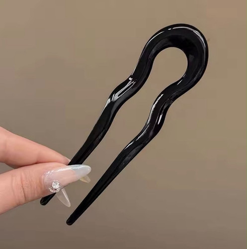Black shaped hair pin - pin, for