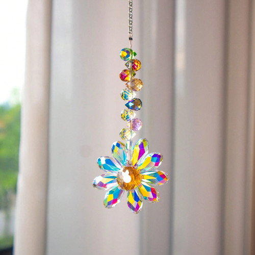 Crystal sunflower suncatcher - sunflower,