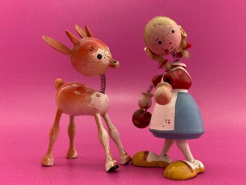 Vintage wooden goula girl - wooden,