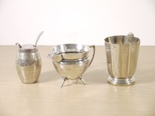 Antique Unmatched Lot of Silver Plated Kitchen Ware Set of 3