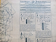 Old sewing pattern for GeJo fashion sheet 1951, great cocktail dresses dance dresses