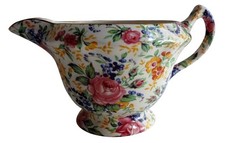 James Kent  Chintz Pattern Rosalynde GRANVILLE SHAPE Gilded Milk Jug