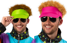80s Visor Pub Golf Golfing Neon Visor With Hair Adults 1980s Fancy Dress Mens La
