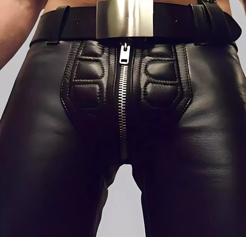 Men real leather motorbike - real,