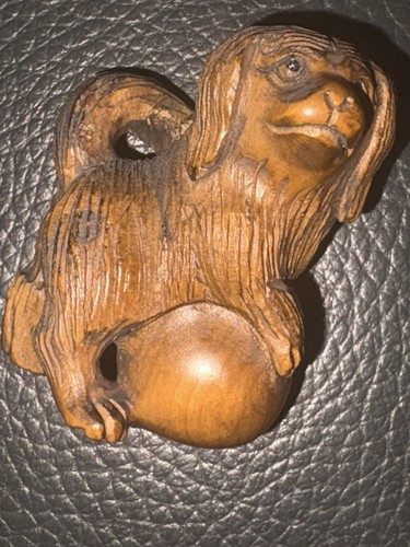 Antique boxwood signed netsuke - antique,