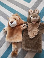 The Puppet Company Lion and Rabbit Hand Puppet Soft Plush Toy