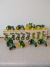 Vintage ERTL  Set of 8 Miniature John Deere Diecast Toy Tractors VGC Boxed 1970s