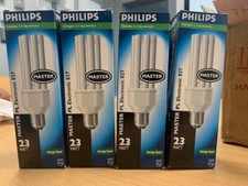 4 x Energy Saving Bulbs - Philips Master PL 23W/827 E27 230-240V