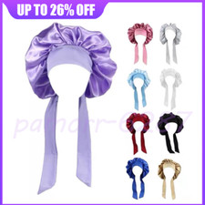 Women Satin Bonnet Long Hair Care Sleep Hat Cap Night Silk Feel Head Wrap Turban