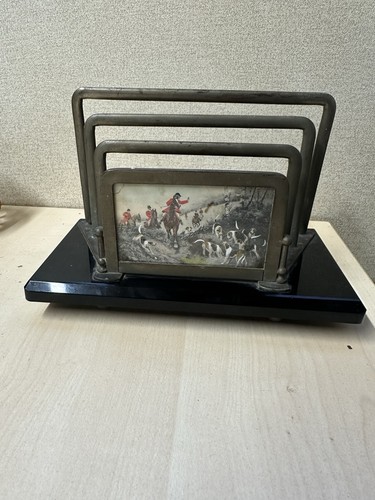 Art deco chrome letter rack - letter,